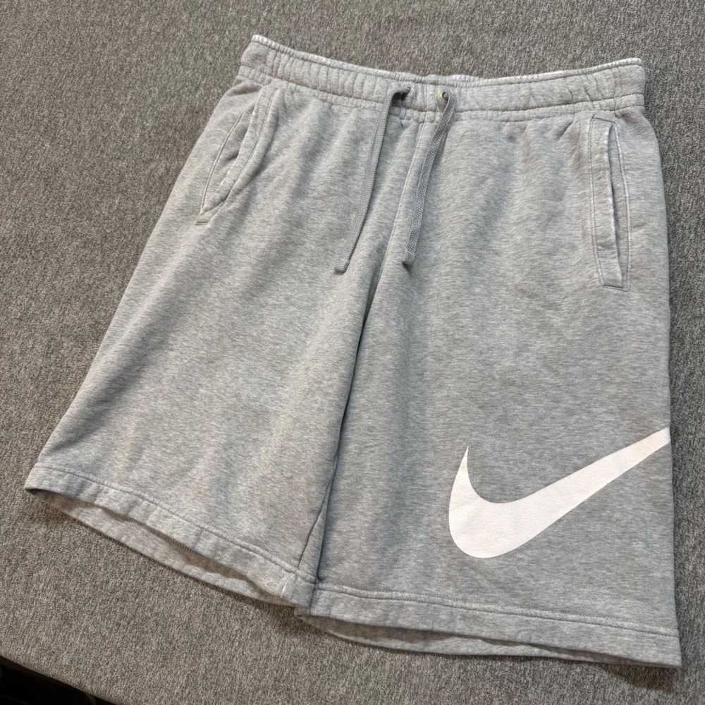 Nike Mens Sportswear Big Swoosh Fleece Shorts Grey Heather 843520-063 Size M